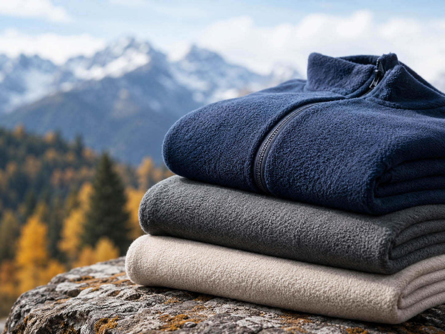 Outdoor fleece and warm fabric materials for comfort textile applications