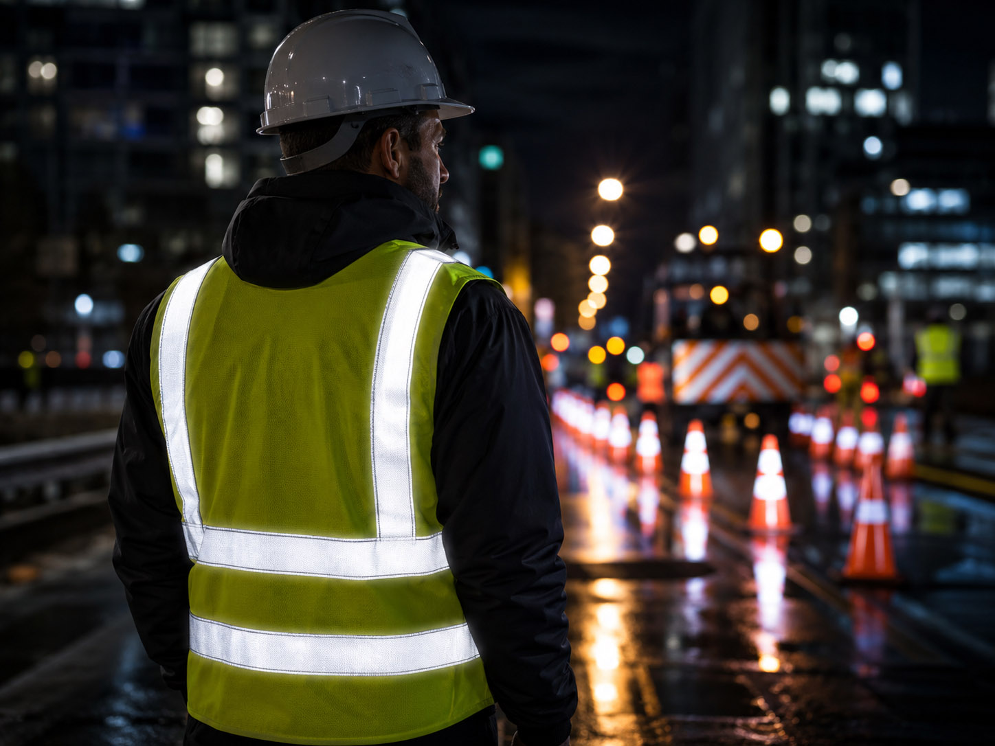 Reflective high-visibility fabric for night safety and outdoor workwear