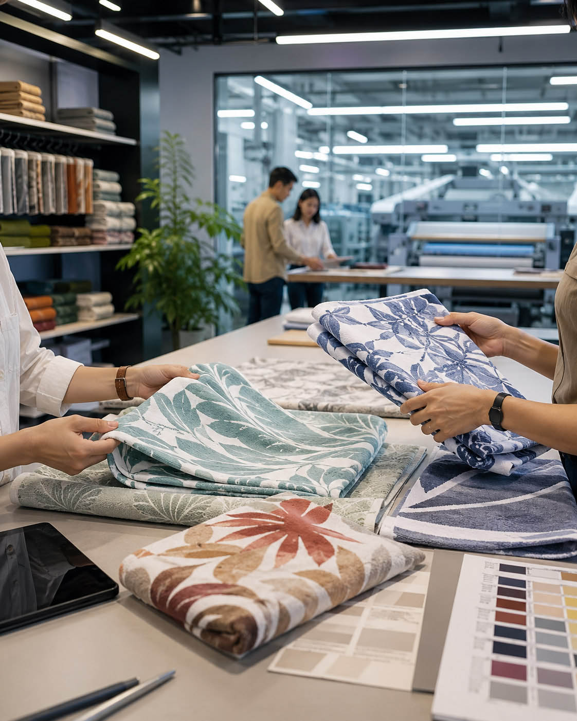 Huaman Tex Manufacturing Facility - Modern textile factory with digital printing equipment