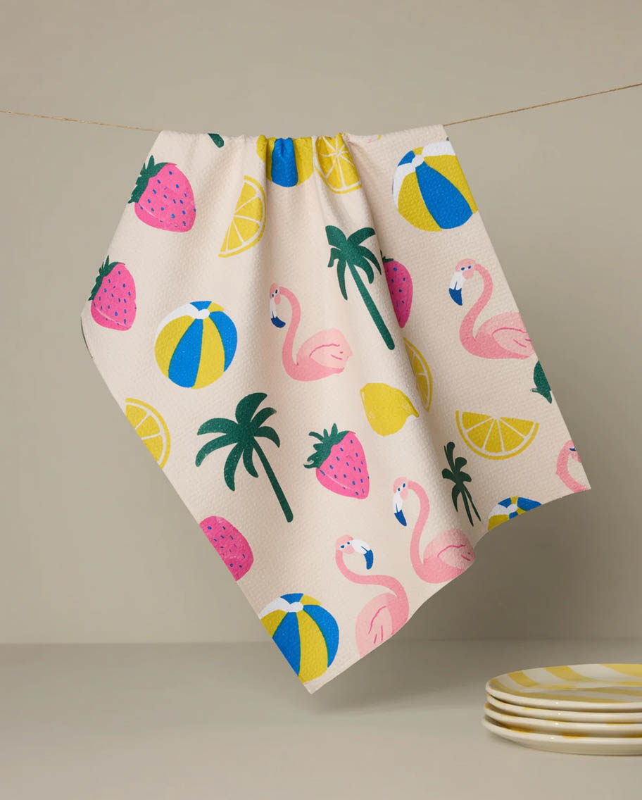 Blue Tile Tea Towel