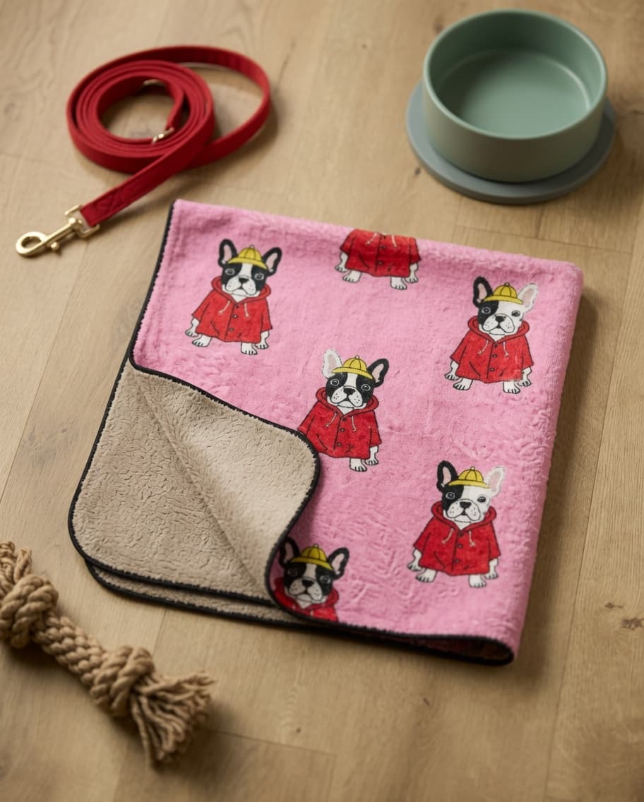 Botanical Plush Dog Towel