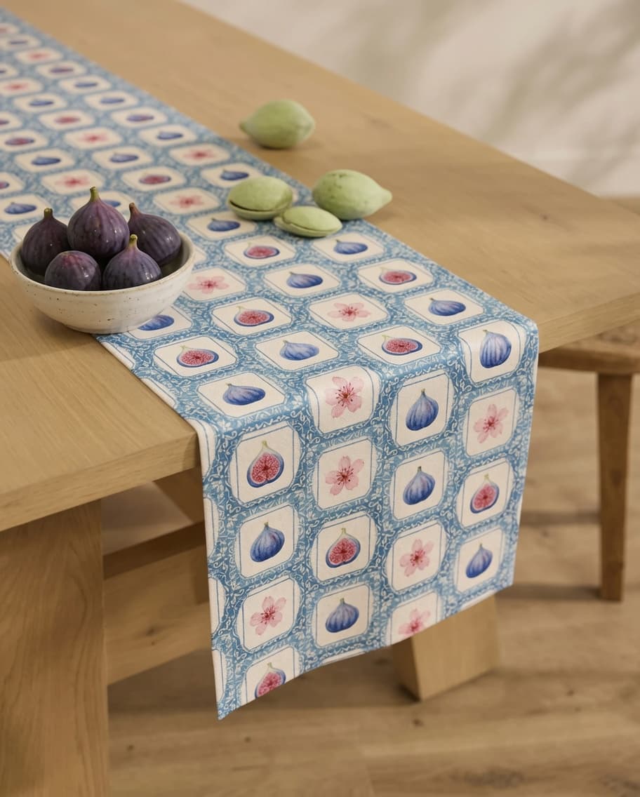 Blue Tile Table Runner