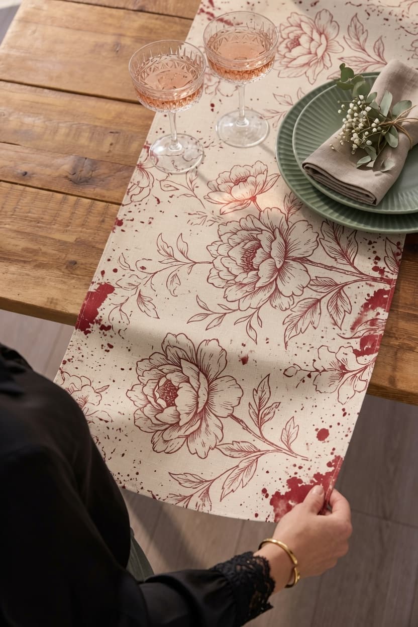 Blue Tile Table Runner
