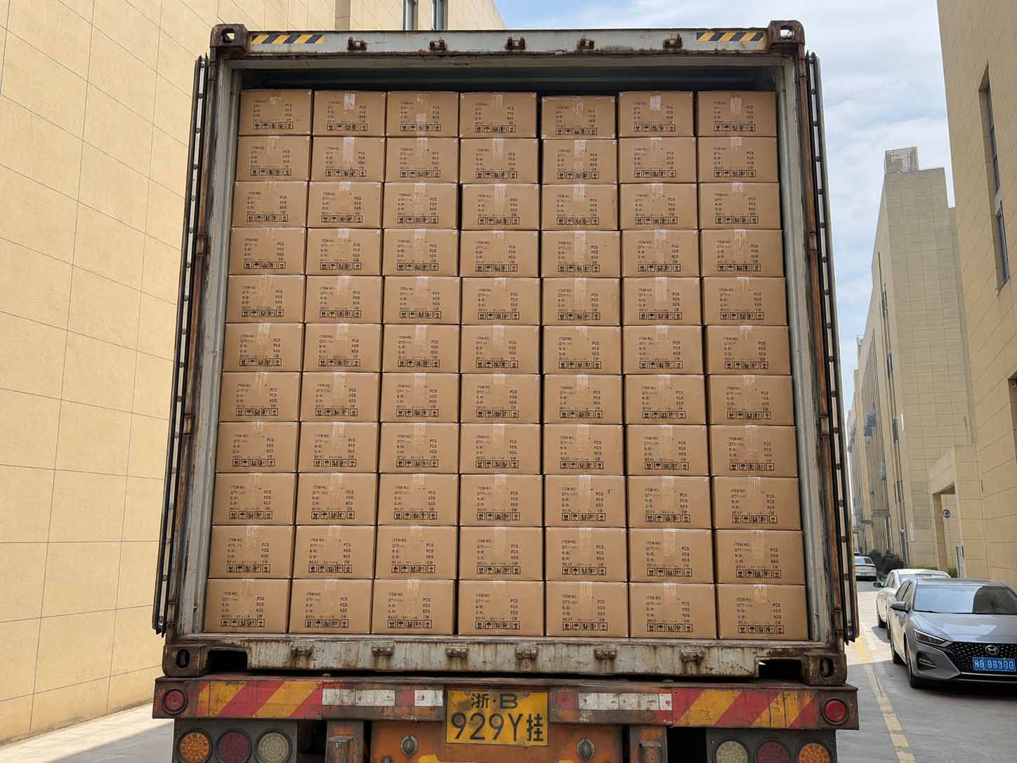 Container loading for an international textile shipment