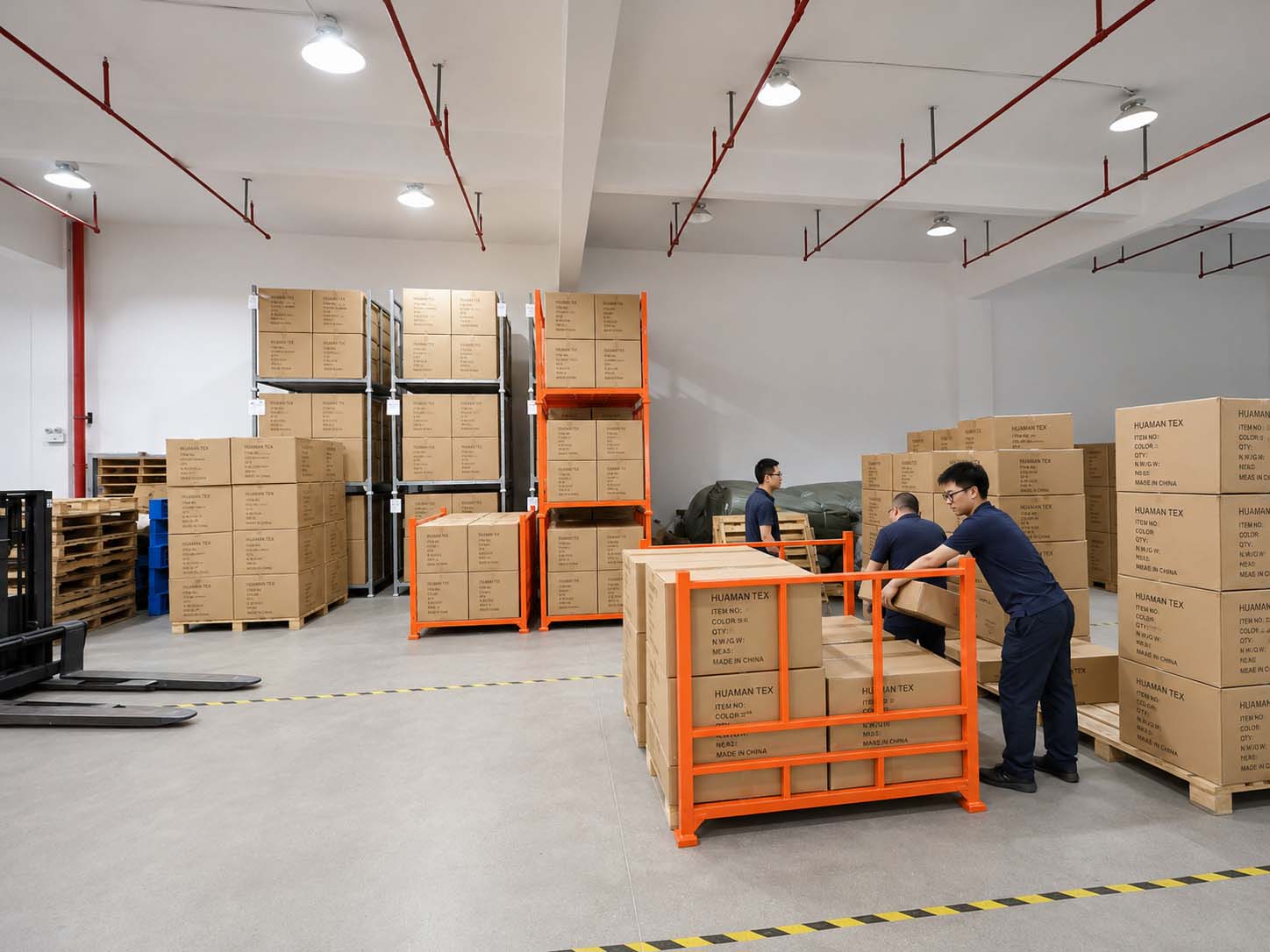 Finished textile goods prepared in the Huaman Tex warehouse