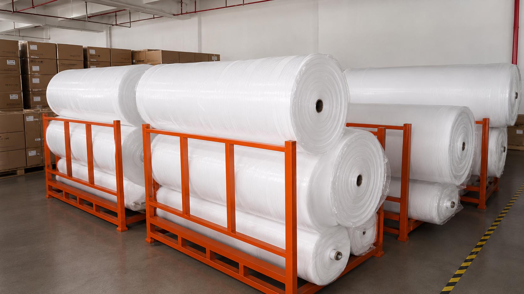 Textile materials stored for production preparation