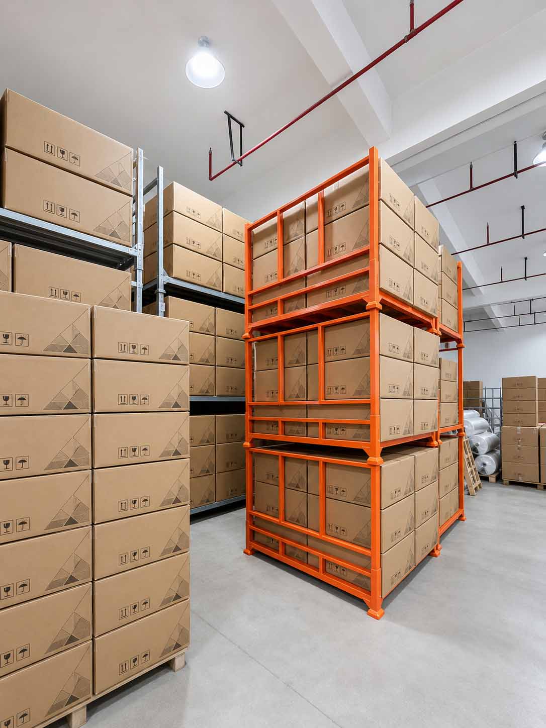 Packaged textile products in the Huaman Tex warehouse